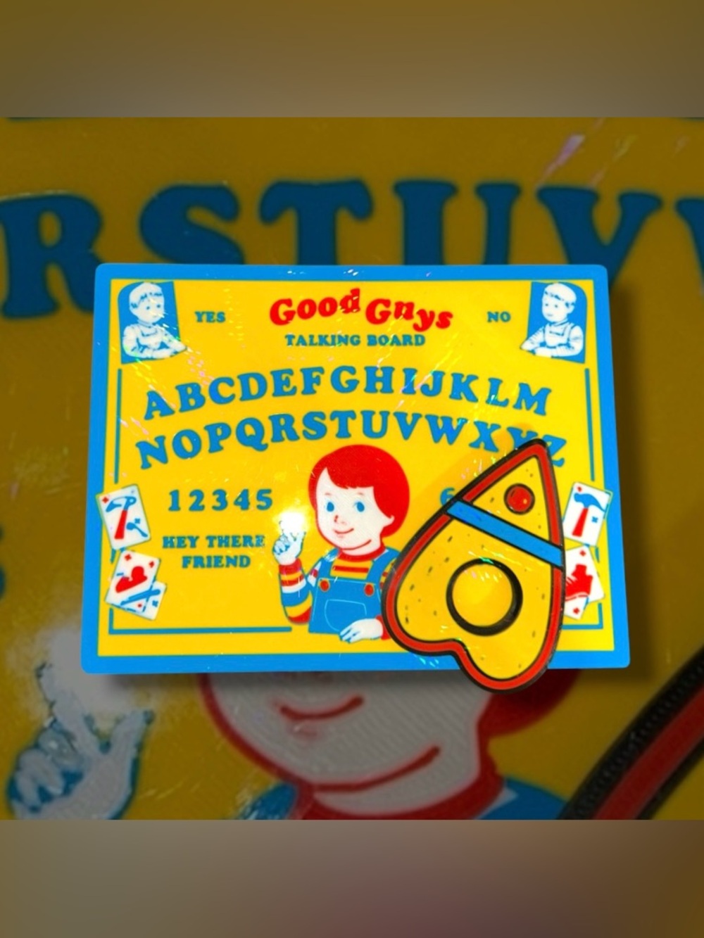 Retro-inspired Holographic Chucky “Good Guys” Quija Board & Planchette